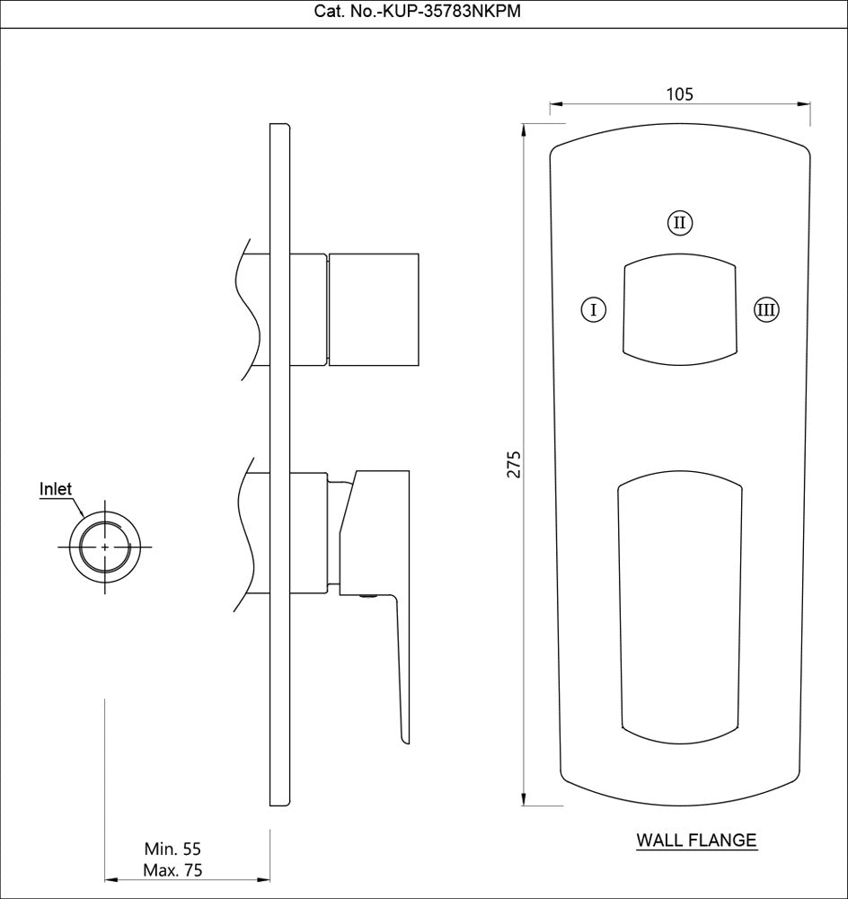 Aquamax Exposed Part Kit of Single Lever Shower Mixer - Chrome