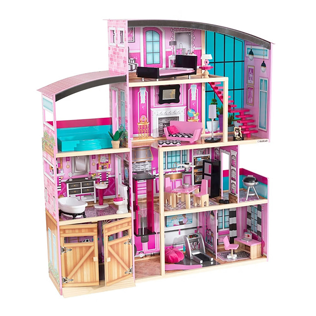 KidKraft Shimmer Mansion Dollhouse – Large Wooden Mansion Dollhouse for Kids
