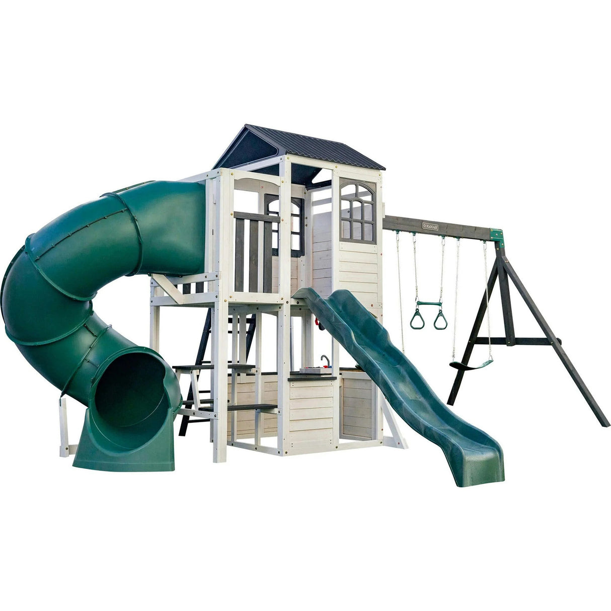 KidKraft Wrangler Way Wooden Swing Set – Outdoor Kids’ Backyard Adventure Playset