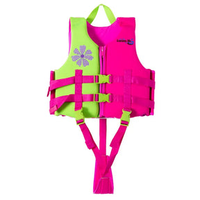 Kids Swimming Life Jacket Green & Pink Color (large) (medium) Bobs kids
