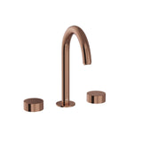 3-Hole Basin Mixer with Pipe Spout - Blush Gold PVD