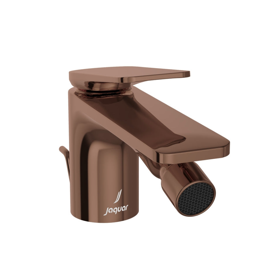 Single Lever 1-Hole Bidet Mixer with Popup Waste System - Blush Gold PVD