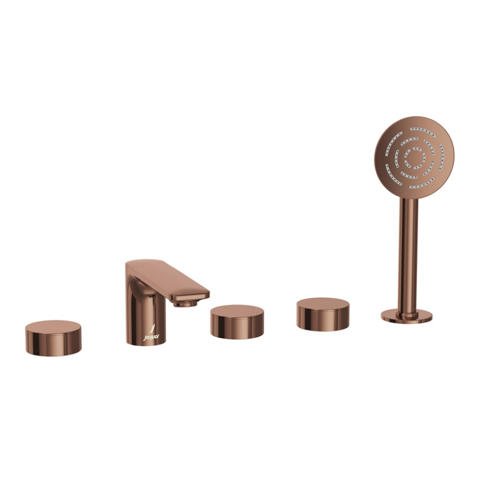 5-Hole Bath Tub Mixer - Blush Gold PVD