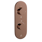 Aquamax Exposed Part Kit of Thermostatic Shower Mixer with 2-way diverter - Blush Gold PVD