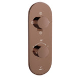 Aquamax Thermostatic Shower Mixer With 3-Way Diverter - Blush Gold PVD