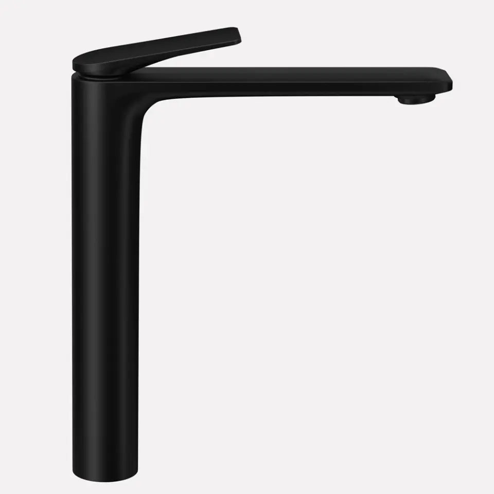 Single Lever High Neck Basin Mixer-Black Matt