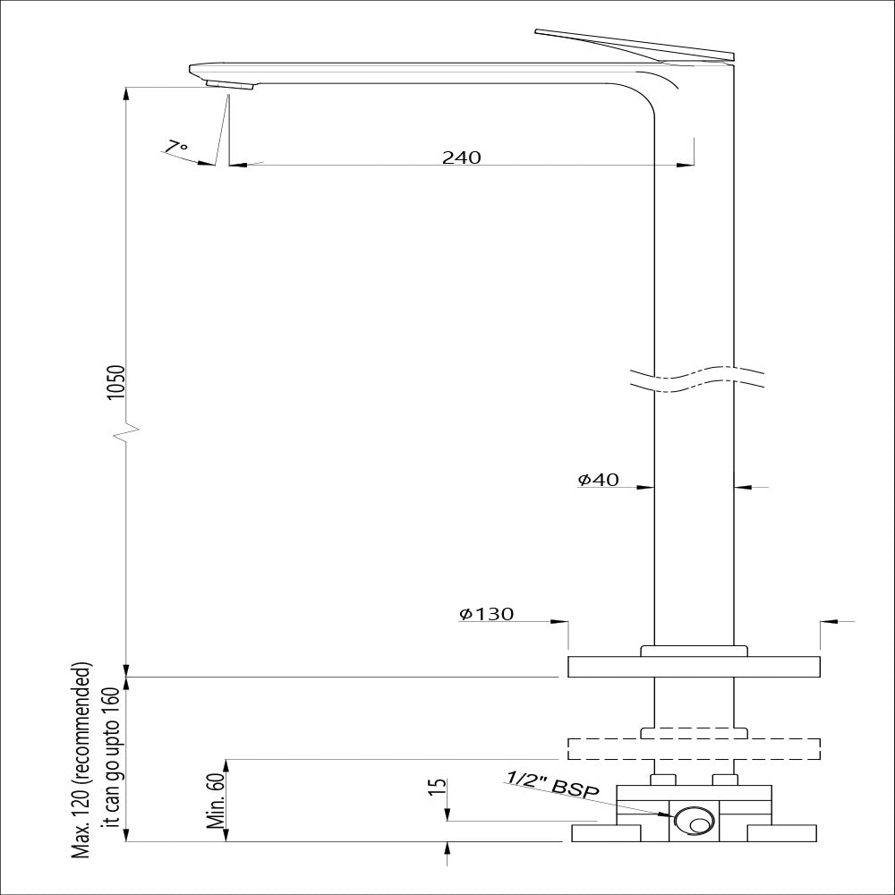 Floor Mounted Single Lever Basin Mixer - Blush Gold PVD
