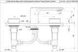 3-Hole Basin Mixer - Blush Gold PVD