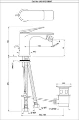 Single Lever 1-Hole Bidet Mixer - Blush Gold PVD