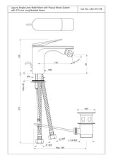 Single Lever 1-Hole Bidet Mixer with Popup Waste System - Blush Gold PVD