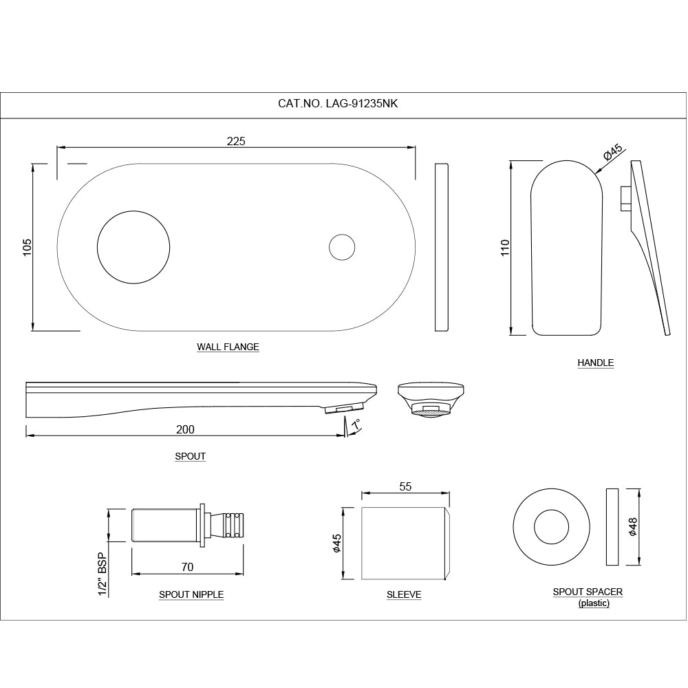 Exposed Part Kit of Left Hand Side Operated Single Lever Basin Mixer - Blush Gold PVD