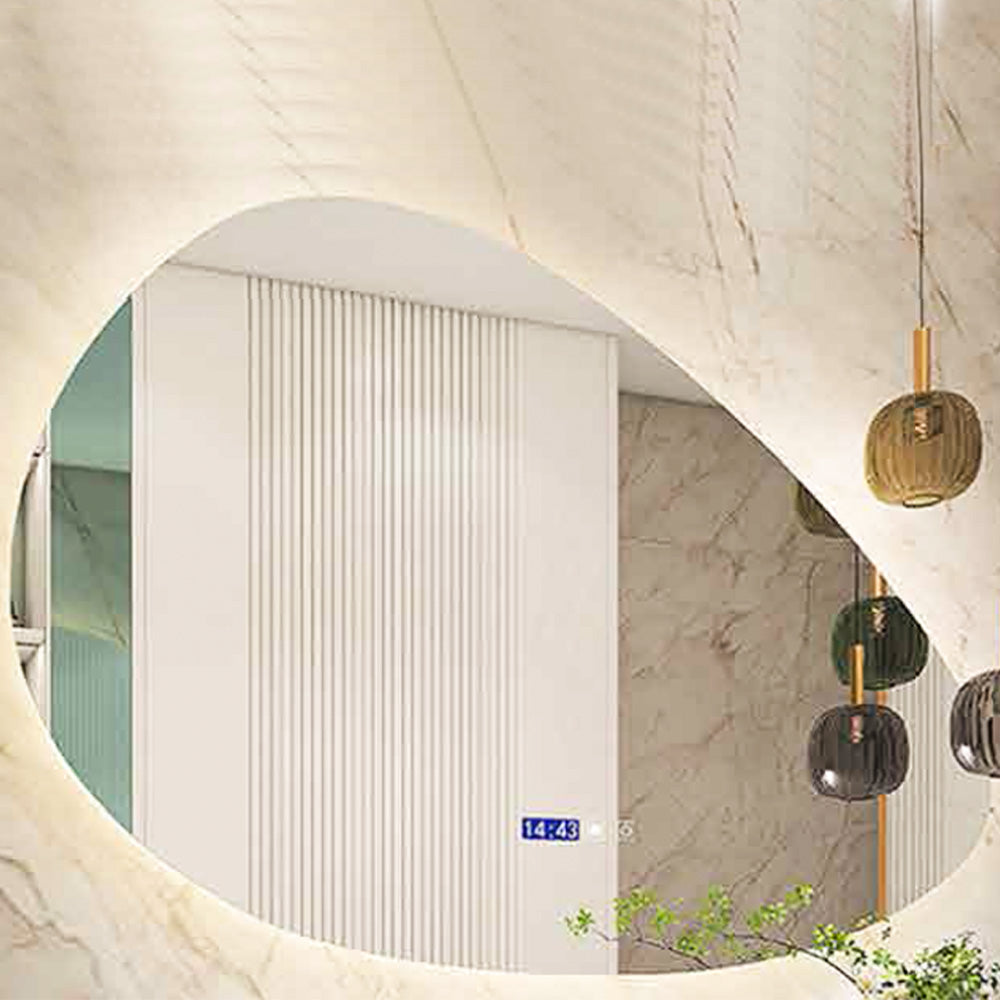 Irregular Shape Bathroom Led Tempered Mirror