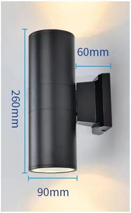 LED Wall Light  E27 90×260mm Aluminium Black BD8026D
