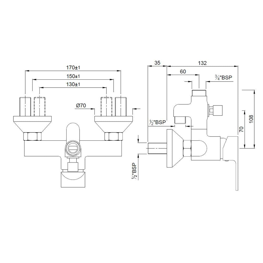 Single Lever Exposed Shower Mixer