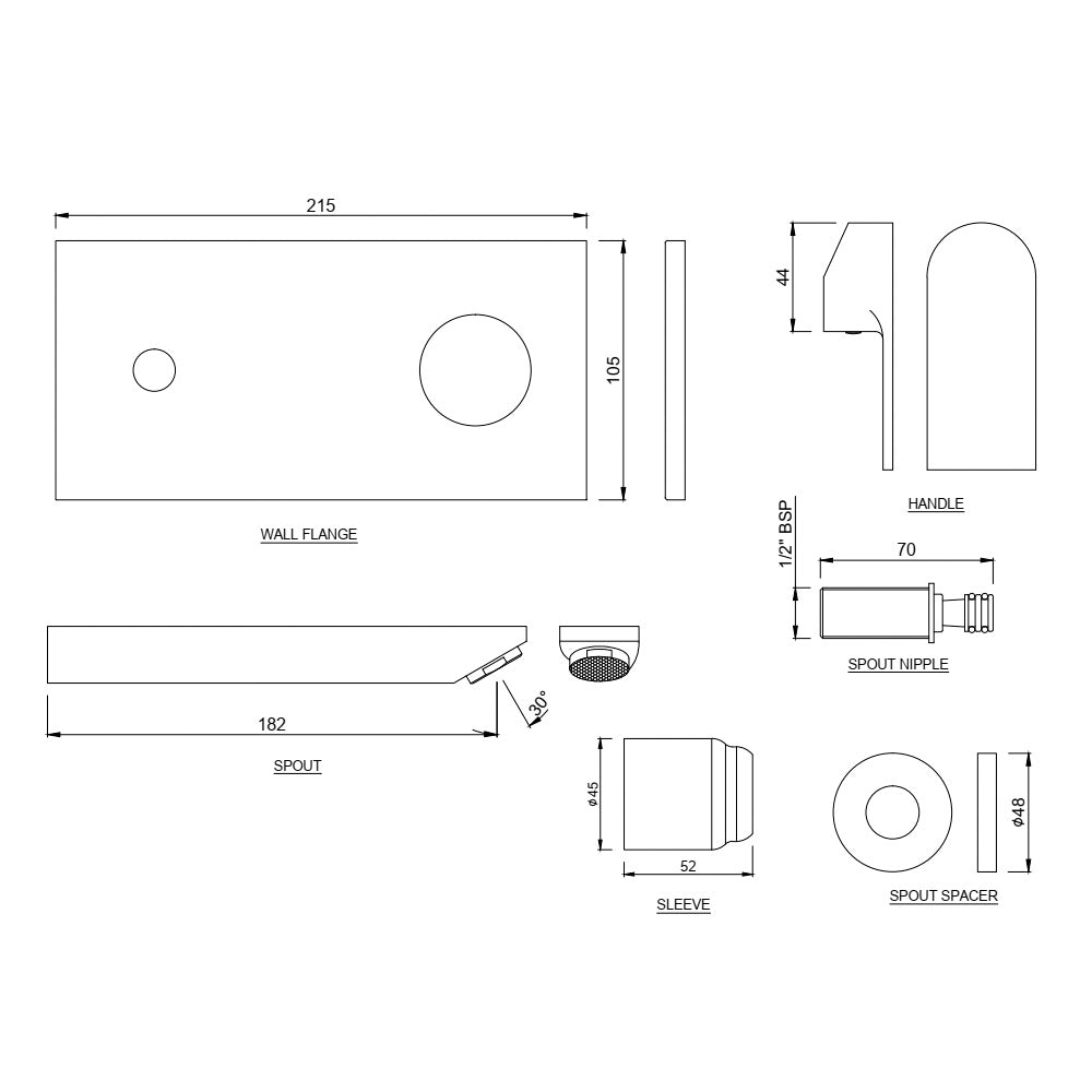 Exposed Part Kit of Single Lever Basin Mixer