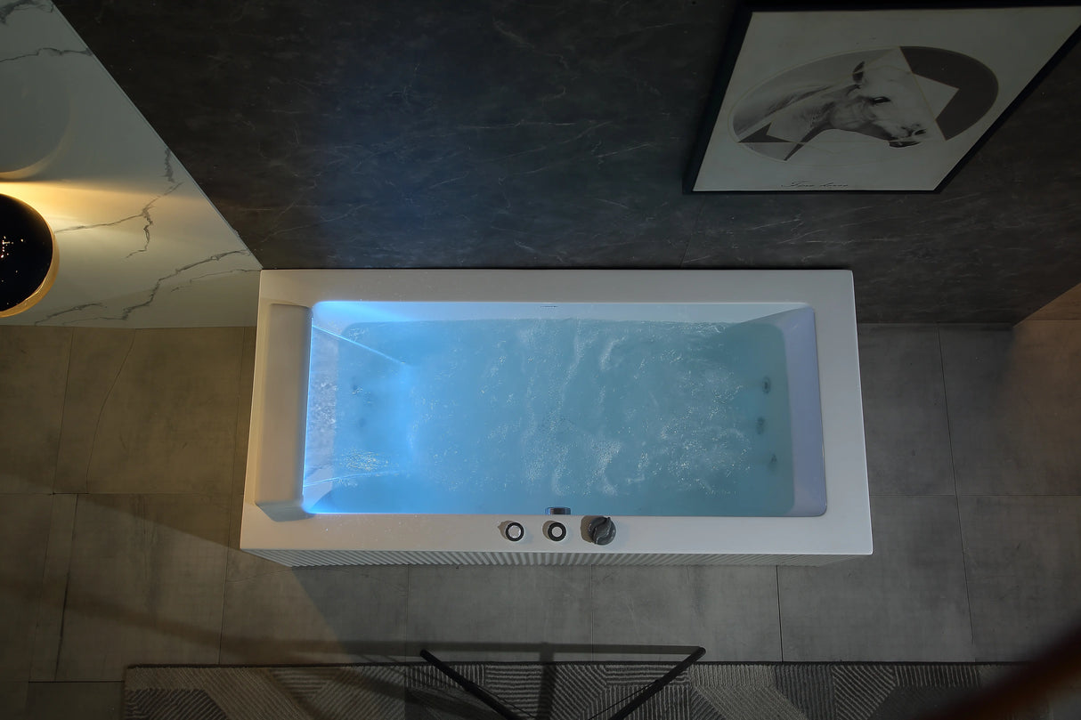 MASSAGE BATHTUB-YC-2086-1650*820*460-Glossy White (with drainage)