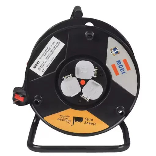 R022 MODI Heavy Duty Cable Reel 25M 2x1.5mm² MD-HWW1003 Black – Extension Cable Reel