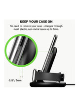 BoostCharge 3-In-1 Wireless Charger, Apple Charger - 7.5W Fast Qi Certified Wireless Charger For iPhone 15, 14, 13, Apple Watch Series 9,8,7 And Airpods Pro Qi Enabled Devices Black