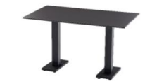 NVS-100-02 Black HPL Compact Table Base 70×120