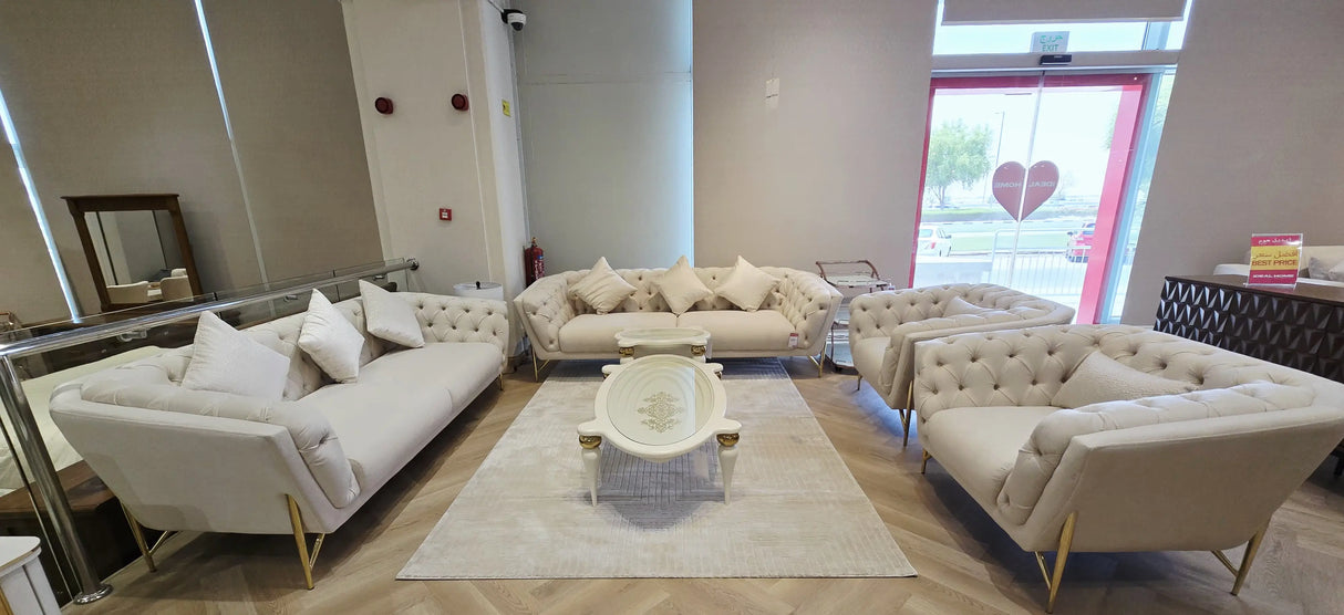 Nancy Sofa Set 3+3+1+1 – Elegant 8-Seater