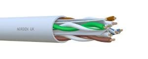 نوردن الفئة 6A U/UTP 4 أزواج 24AWG رمادي 305 متر/لفة قطر