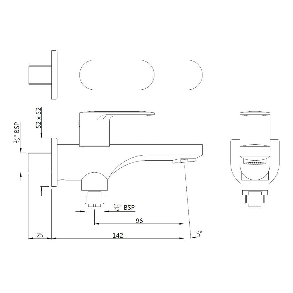 2-Way Bib Cock - Chrome