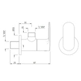 Angle Valve with Wall Flange - Chrome