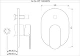 Single Lever Exposed Part Kit of Diverter - Chrome