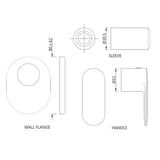 Exposed Part Kit of Concealed Stop Cock - Chrome