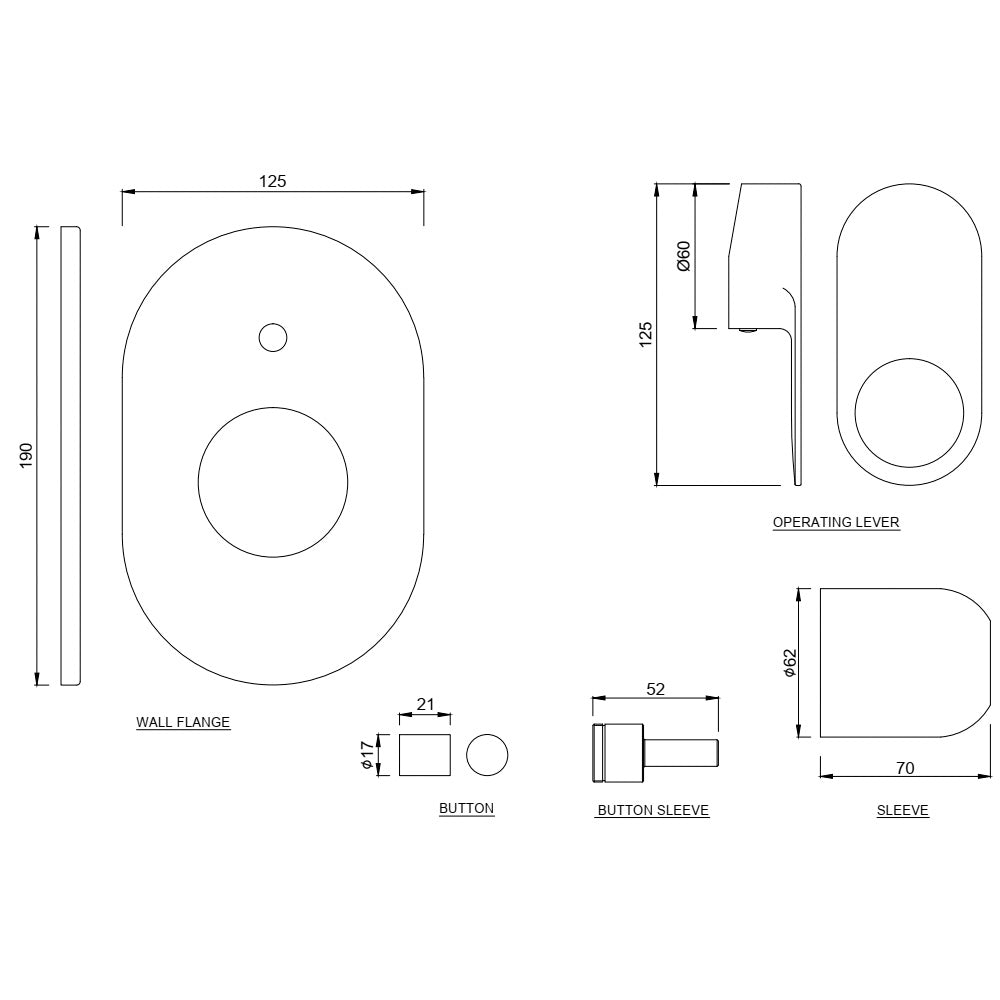 Single Lever Exposed Parts Kit - Chrome