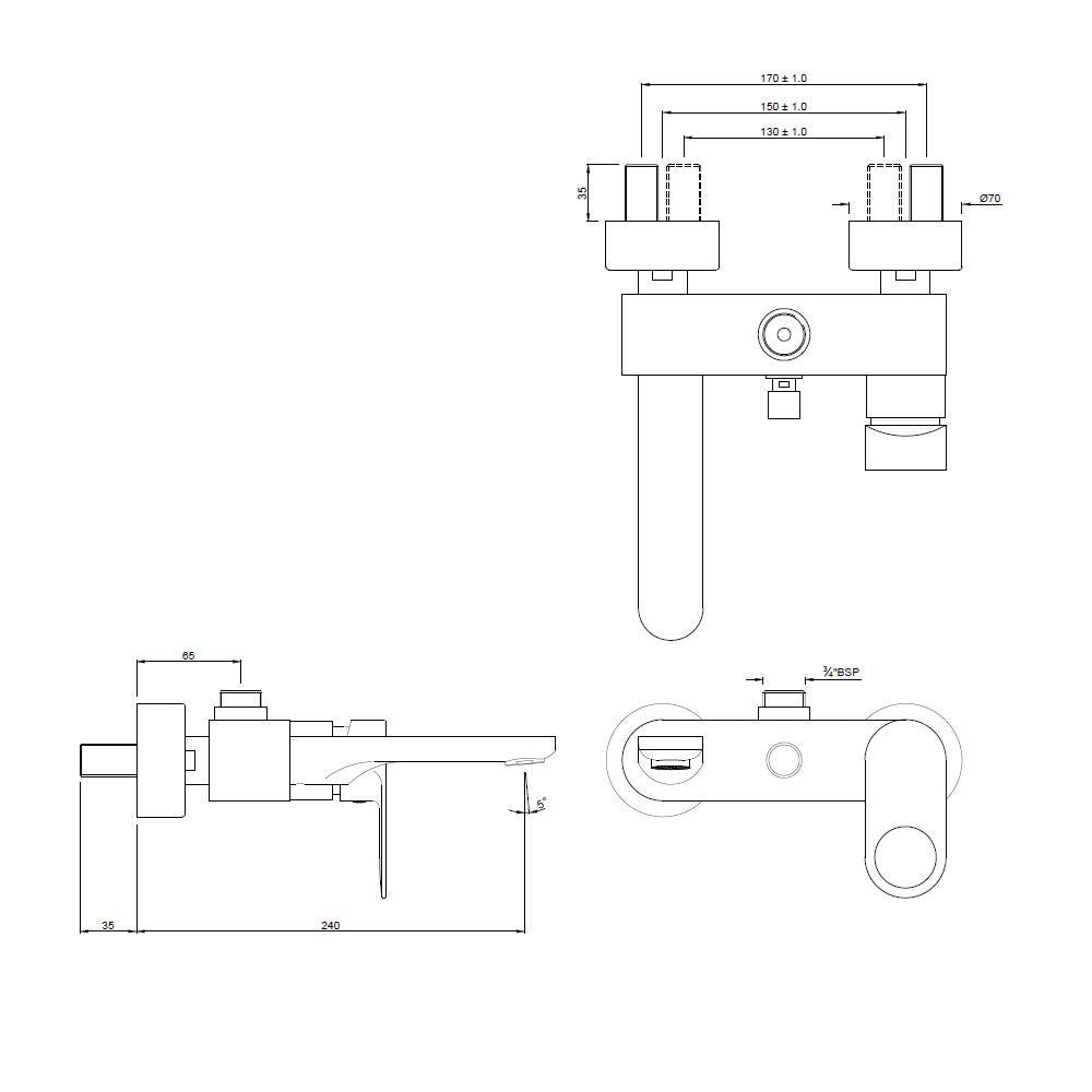 Single Lever Wall Mixer - Chrome