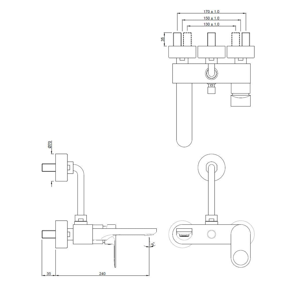 Single Lever Wall Mixer - Chrome