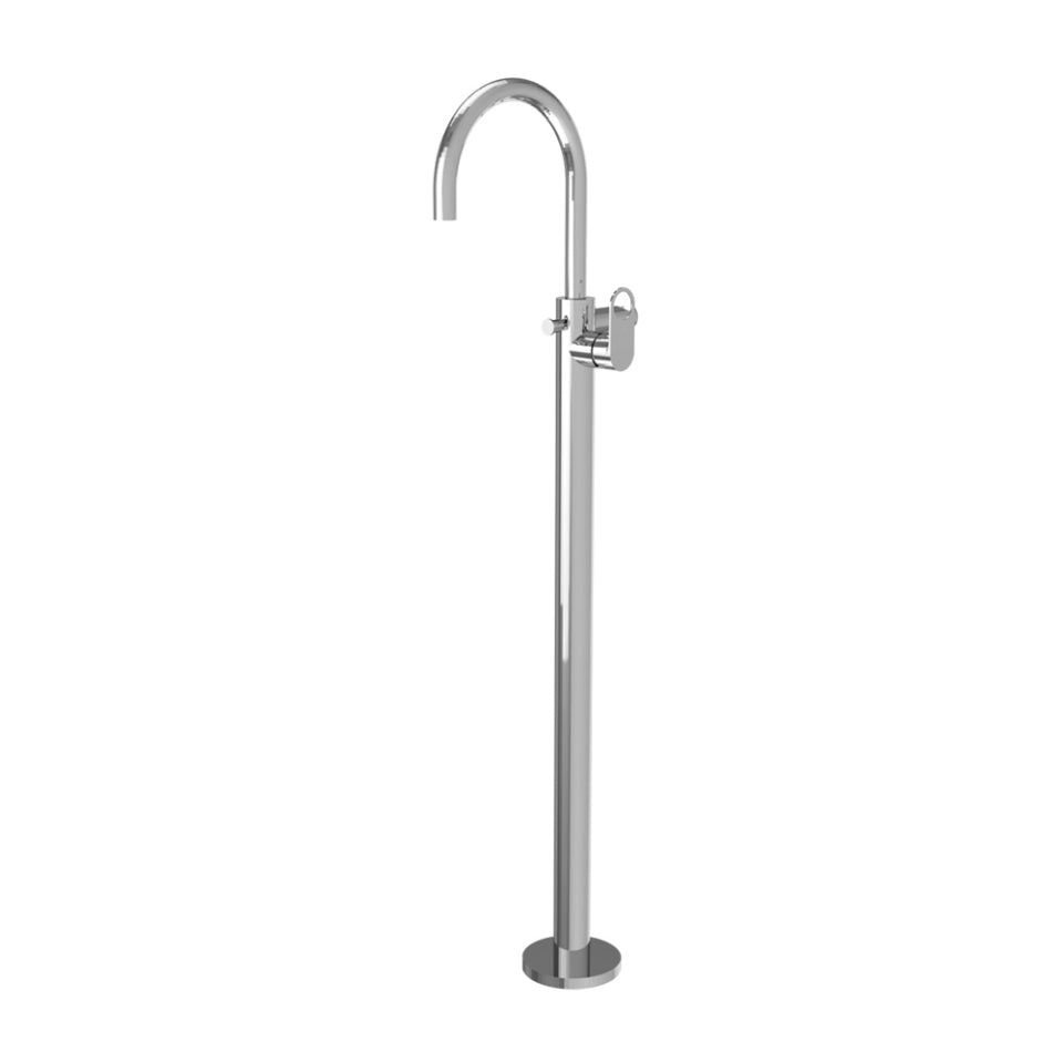Exposed Parts of Floor Mounted Single Lever Bath Mixer - Chrome