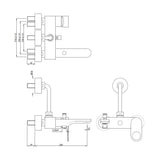Single Lever Wall Mixer 3-in-1 System - Chrome