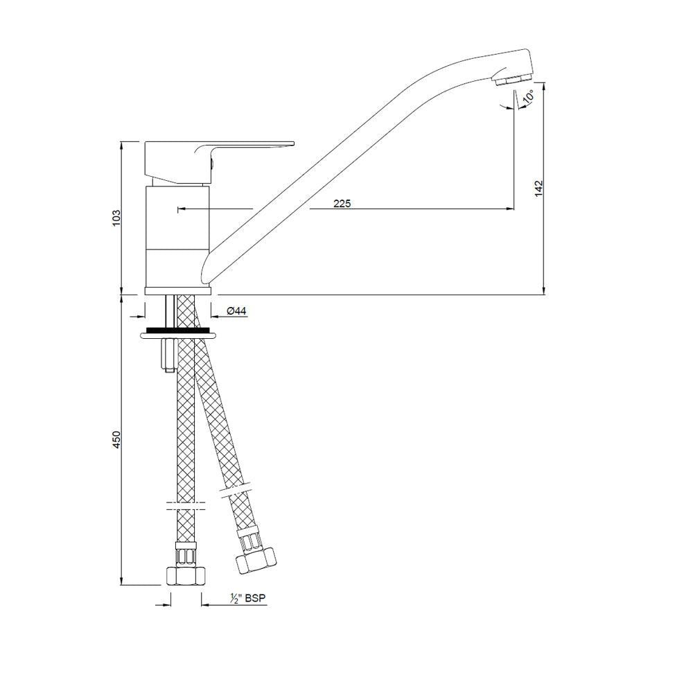 Single Lever Sink Mixer - Chrome