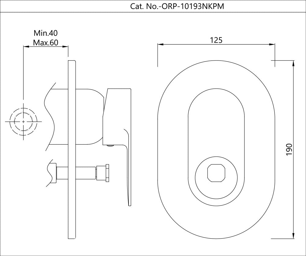 Single Lever 3-inlet Diverter Exposed parts kit - Chrome