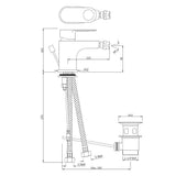 Single Lever 1-Hole Bidet Mixer with Popup Waste System - Chrome