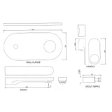 Exposed Part Kit of Single Lever Basin Mixer Wall Mounted - Chrome