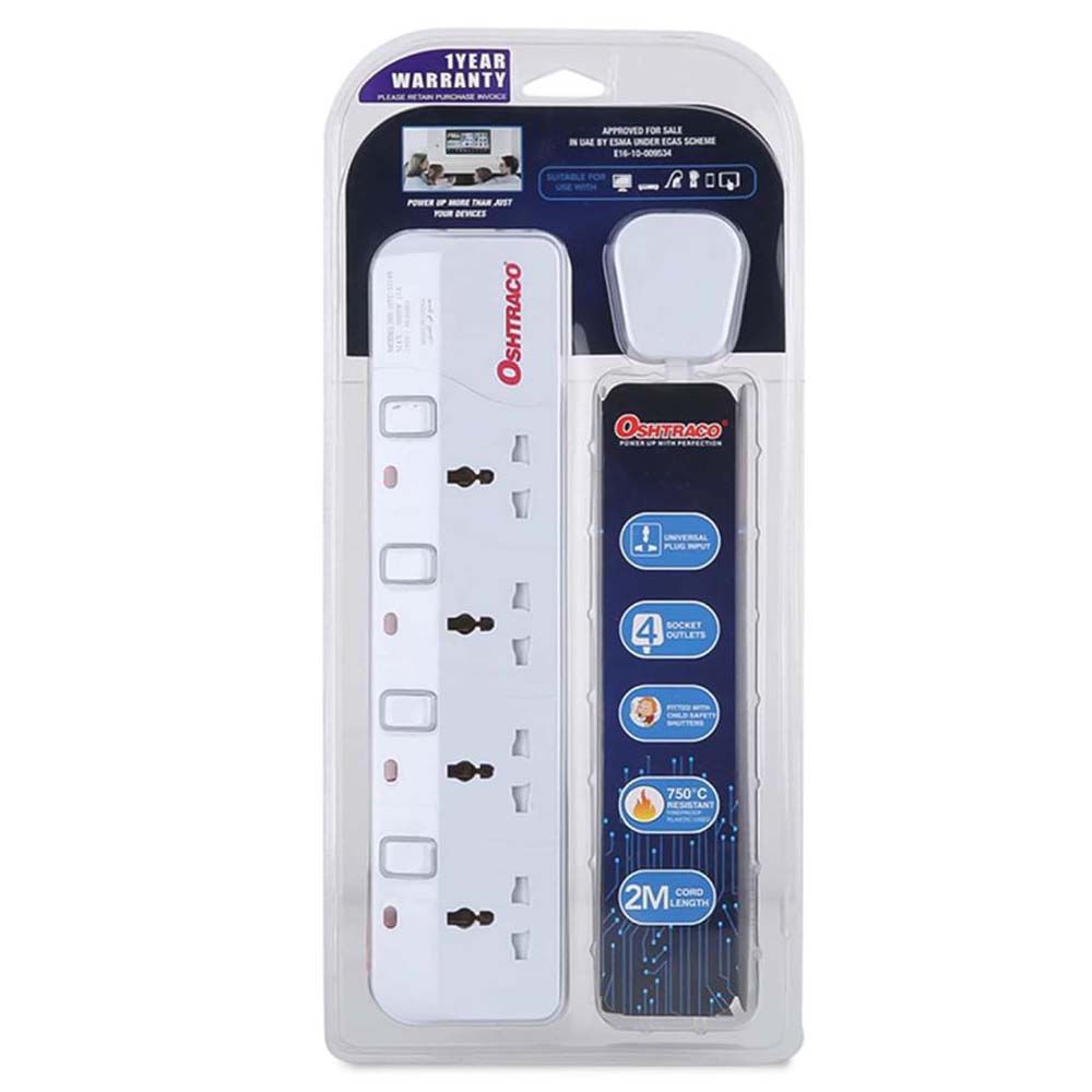 Oshtraco Universal Plug Input 4-socket Extension Cord