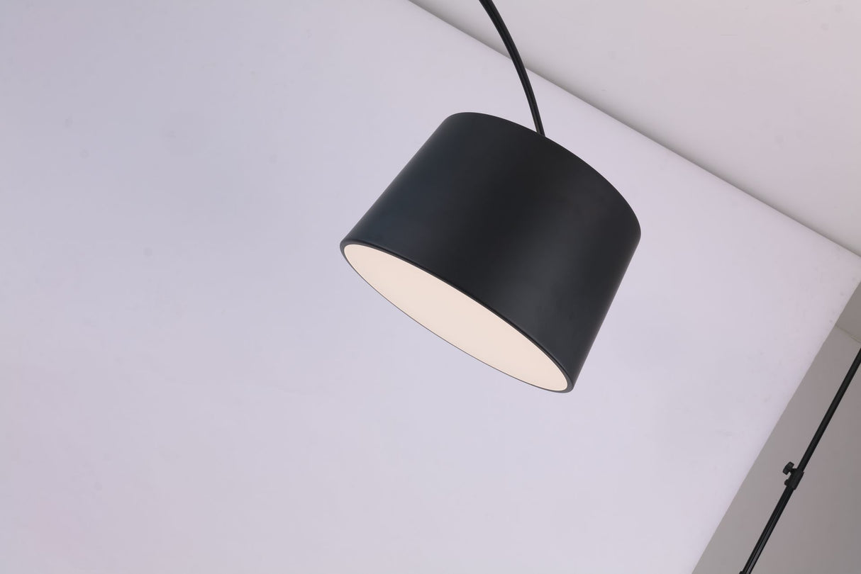 Floor lamp-733F-L1700 W600 minH1750 maxH2200-Black-Aluminum+Fabric