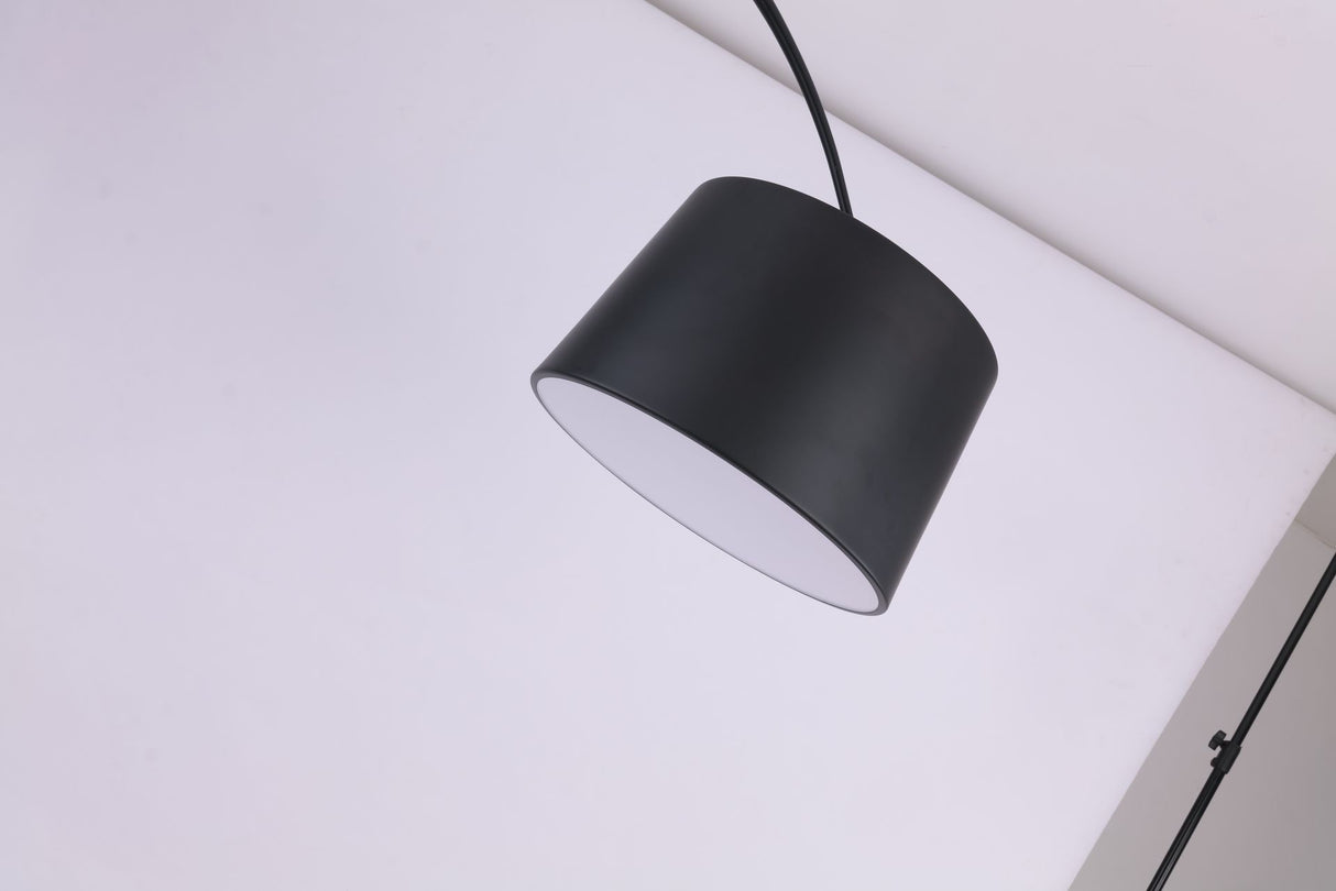 Floor lamp-733F-L1700 W600 minH1750 maxH2200-Black-Aluminum+Fabric