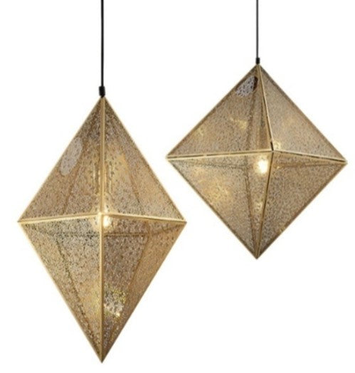 (PE-05)Set of Three Ceiling Hanging Lantern Gold