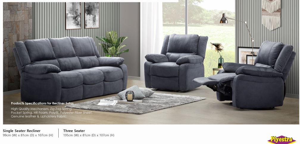 PSMY003A+1RA+1RA Murpy Recliner Sofa (1 Seater)