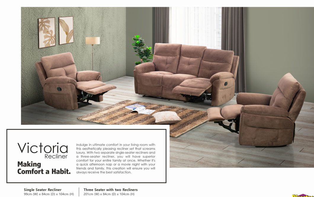Victoria Sofa Set PSVE1RA+1RA+3RA
