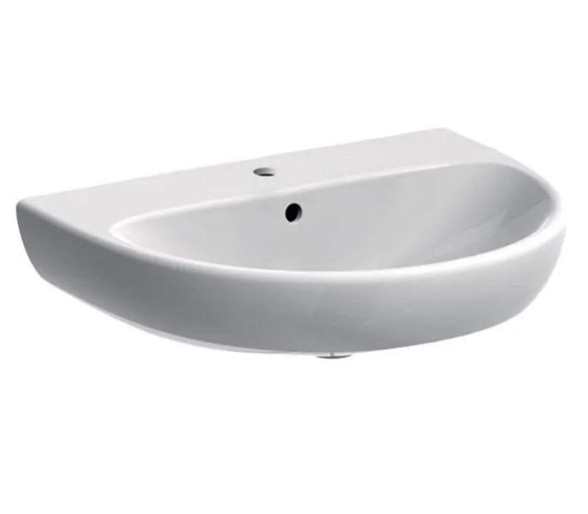 Geberit Selnova Washbasin (60cm, 48cm, Centred Tap Hole, Visible Overflow, White)