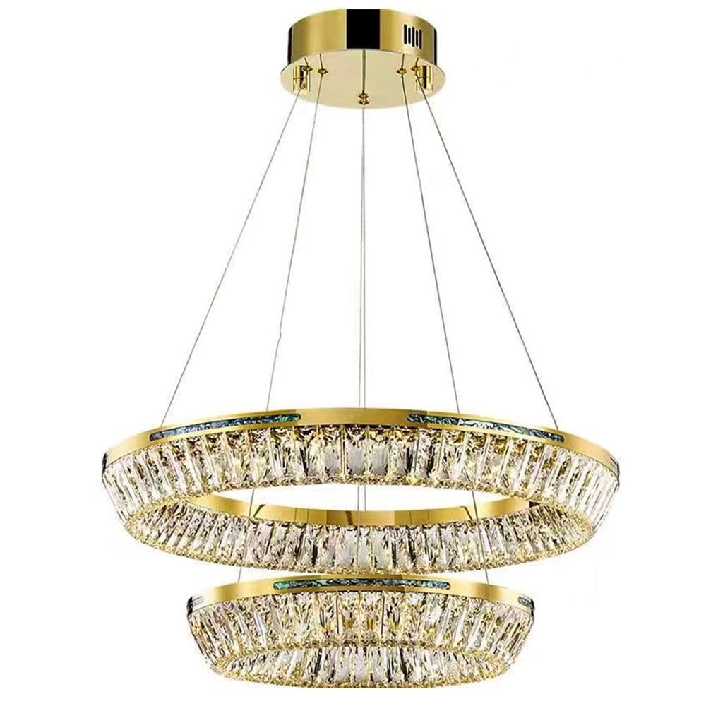 Round Design Modern Led Chandelier Pendant Lamp - 8015p/2r (112w) D600+d400mm