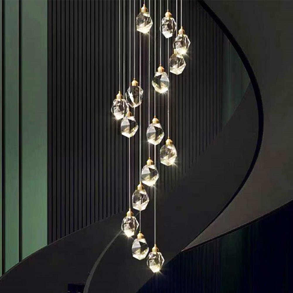 Modern Diamond Crystal Chandelier Led Pendant Light - 9701p/15r (d600-g4x15)