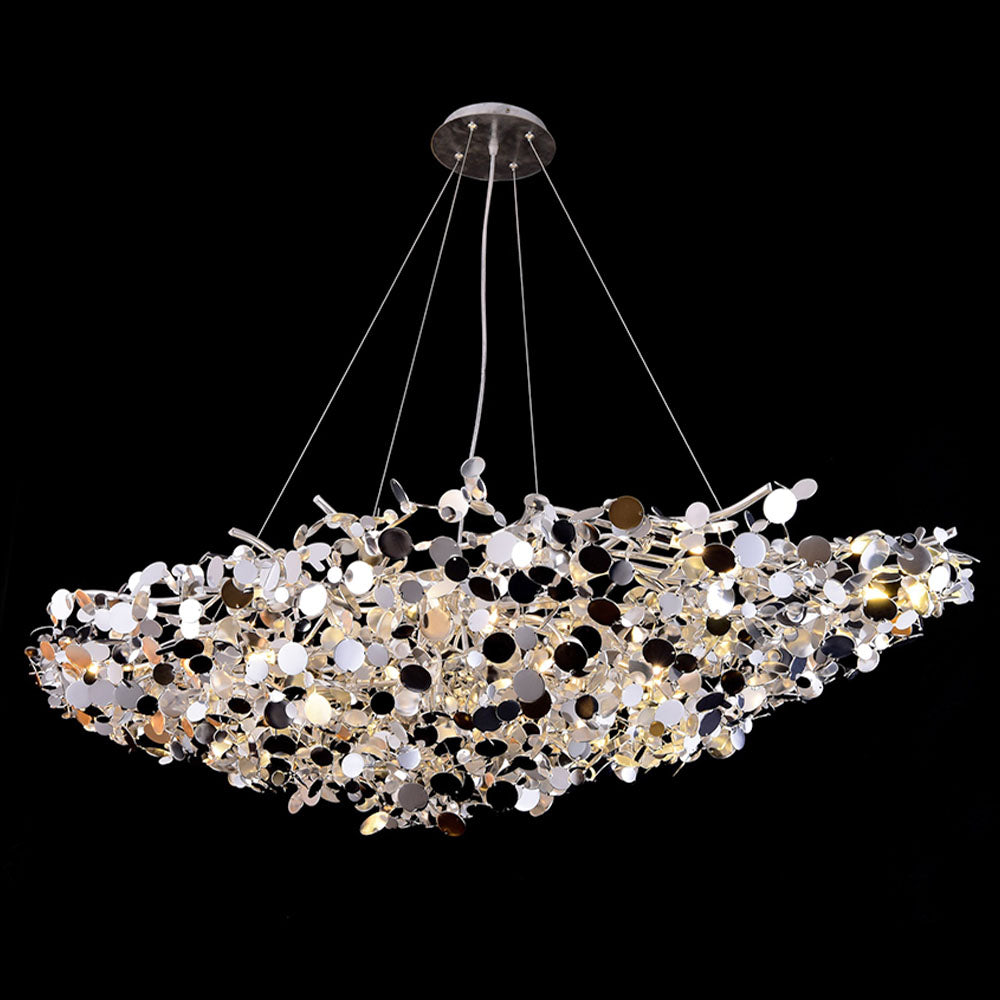 Modern 12-light Chrome Plutot Oval Penny Led Pendant Light