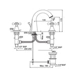 3-Hole Basin Mixer with Popup Waste System - Chrome