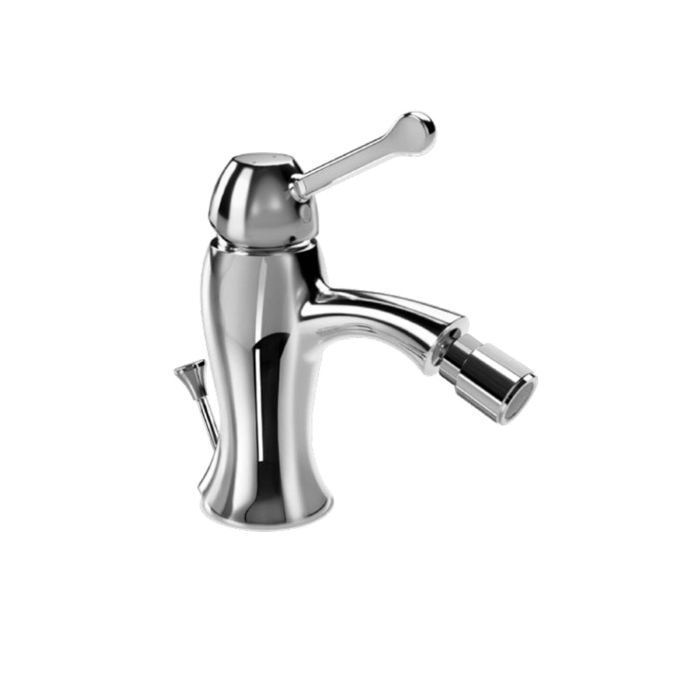 Single Lever 1-Hole Bidet Mixer with Popup Waste System - Chrome